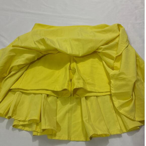 All In Motion Athletic Skort Yellow Pleated Tennis Golf Tummy Control Size XS - Picture 2 of 7
